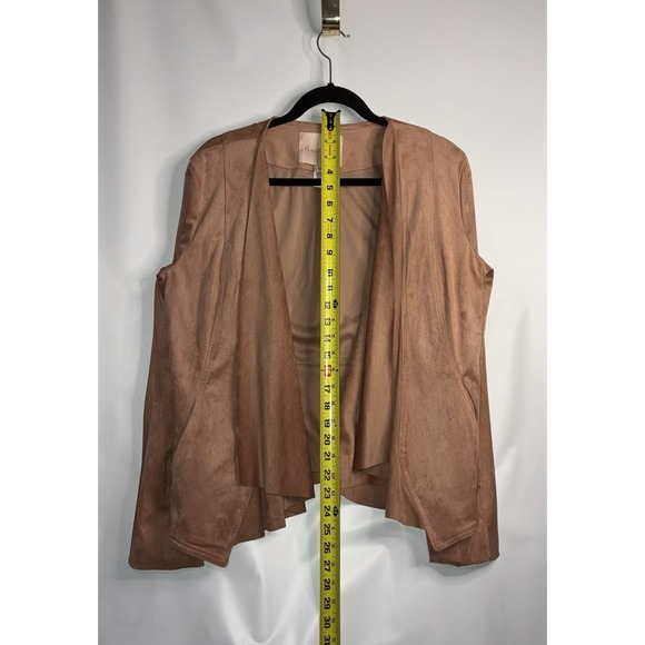 Anthropologie Hutch Faux Suede Medium Drape Waterfall Jacket Cardigan Blush Pink - Picture 6 of 7